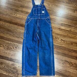 Carhartt Denim Bib Overalls Mens 36x32 Utility R07 DST Workwear Outdoor Farm